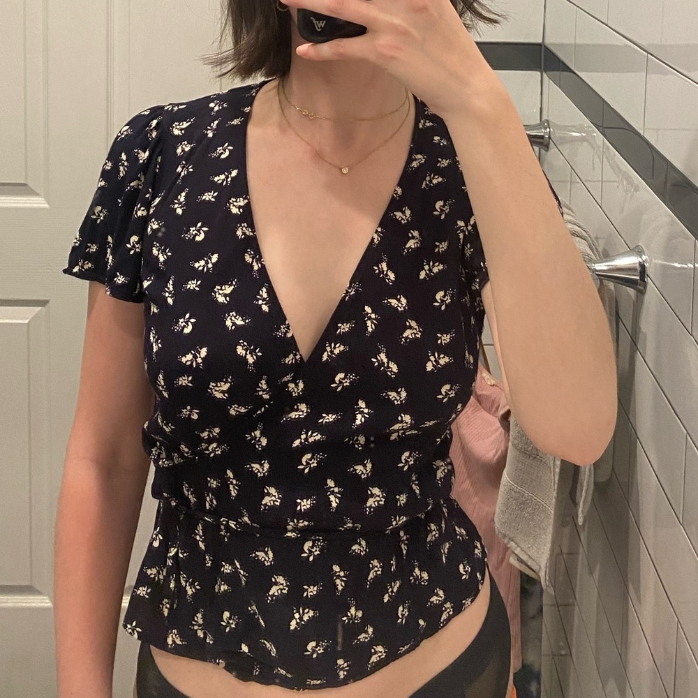 & Other Stories floral wrap top